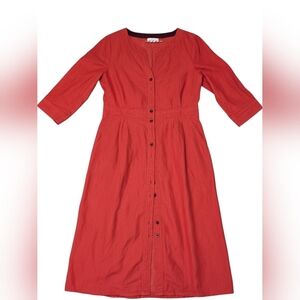 Anthrolologie Maeve Orange Rust Soft Cord Dress